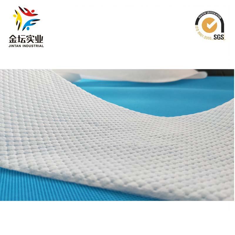 High End 3D Embossing Four Squar Chequer Low Fluffiness Hydrophilic Nonwovens for Baby Diaper Topsheet (YS-02)
